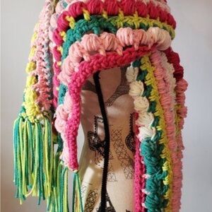 Colorful Hand-crochet shawl